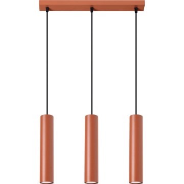Luster na lanku LAGOS 3xGU10/10W/230V červená