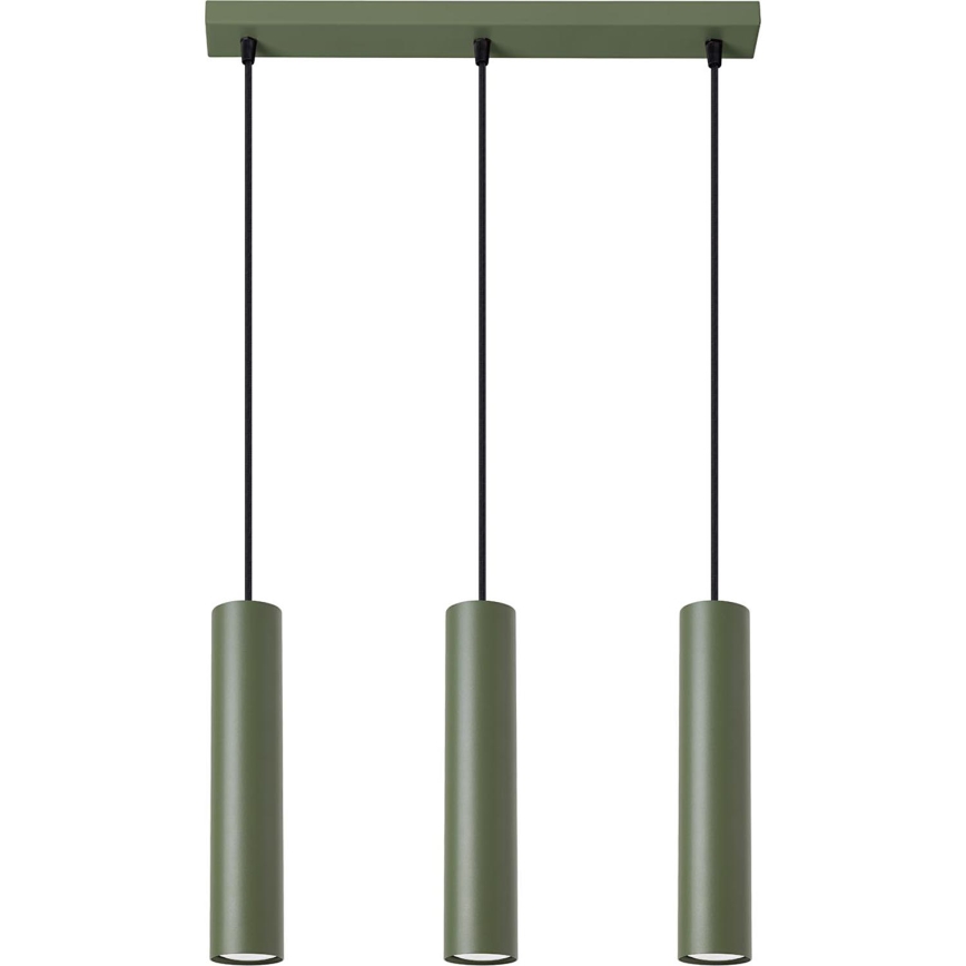 Luster na lanku LAGOS 3xGU10/10W/230V zelená