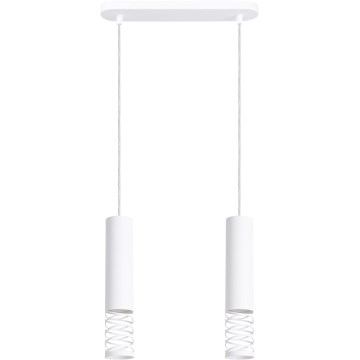 Luster na lanku LAMI 2xGU10/10W/230V biela