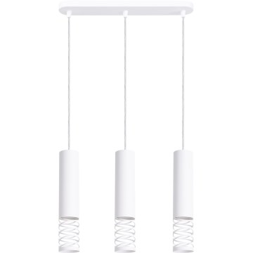 Luster na lanku LAMI 3xGU10/10W/230V biela
