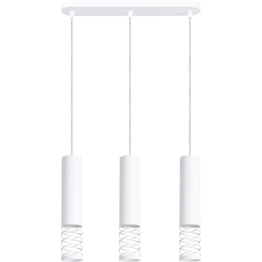 Luster na lanku LAMI 3xGU10/10W/230V biela