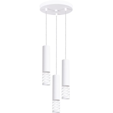 Luster na lanku LAMI 3xGU10/10W/230V biela