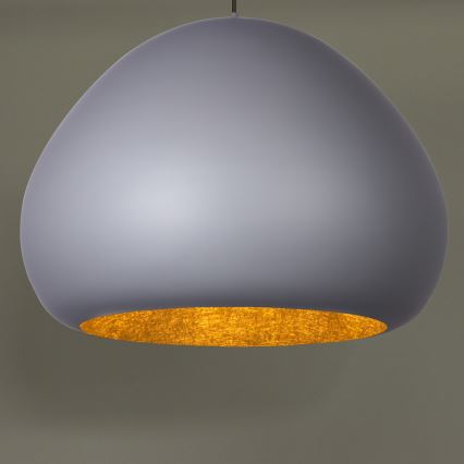 Luster na lanku LAVA 1xE27/15W/230V šedá/zlatá