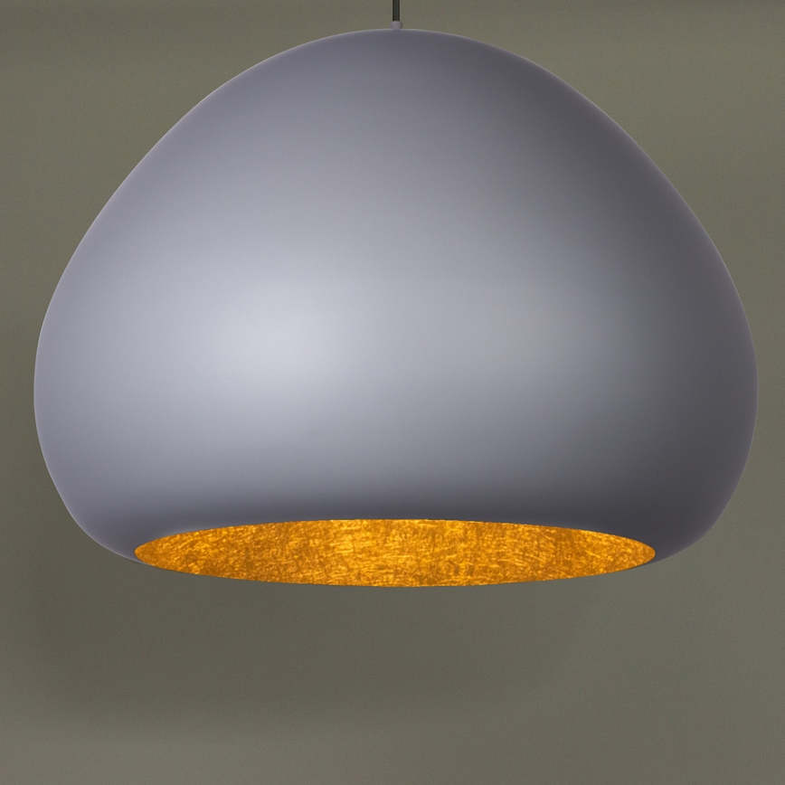 Luster na lanku LAVA 1xE27/15W/230V šedá/zlatá