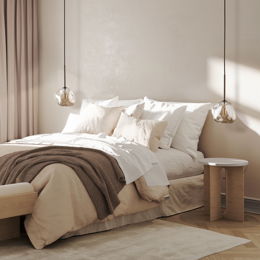 Luster na lanku LAVA 1xG9/8W/230V bronzová/dymová béžová