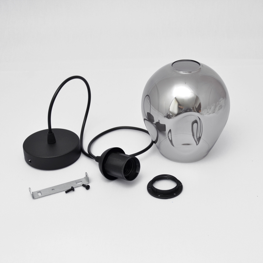 Luster na lanku LILI 1xE27/15W/230V čierna/šedá