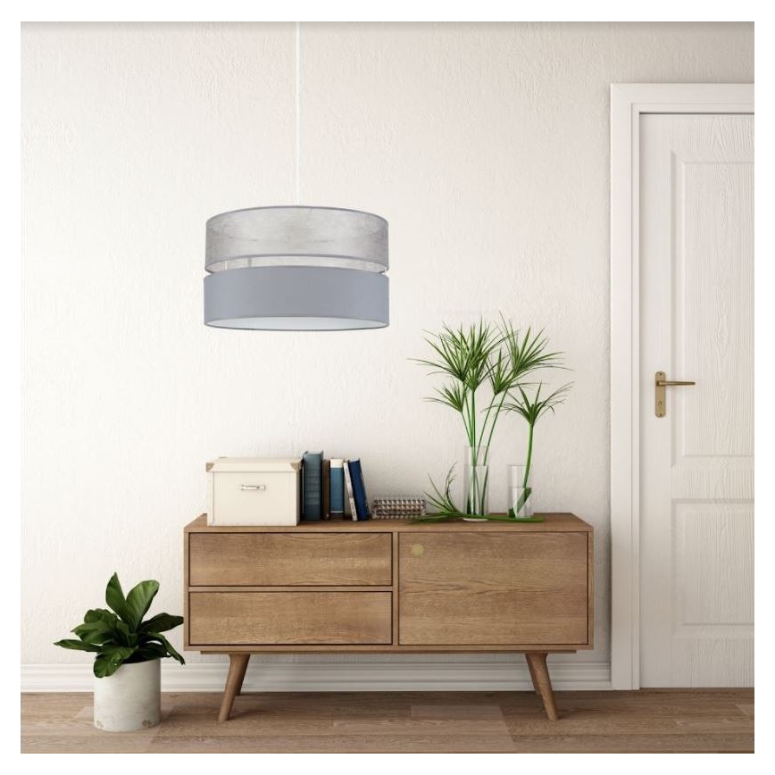 Luster na lanku LIMA 1xE27/60W/230V šedá