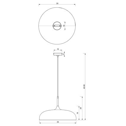 Luster na lanku LINCOLN 1xE27/60W/230V pr. 35 cm zelená