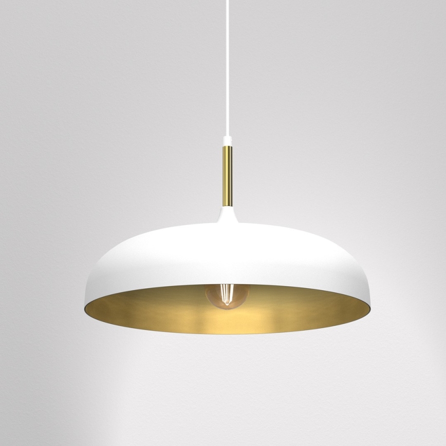 Luster na lanku LINCOLN 1xE27/60W/230V pr. 45 cm biela