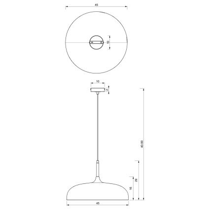 Luster na lanku LINCOLN 1xE27/60W/230V pr. 45 cm biela