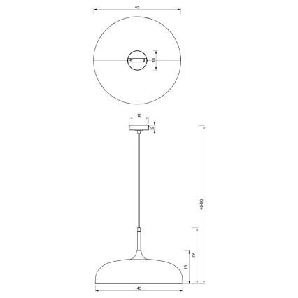 Luster na lanku LINCOLN 1xE27/60W/230V pr. 45 cm čierna