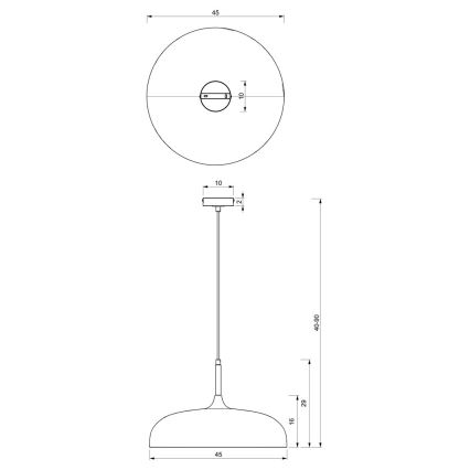 Luster na lanku LINCOLN 1xE27/60W/230V pr. 45 cm zelená