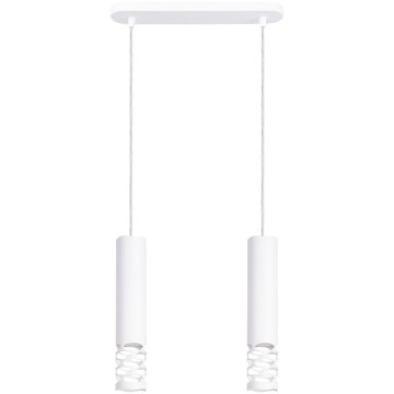 Luster na lanku LIRO 2xGU10/10W/230V biela