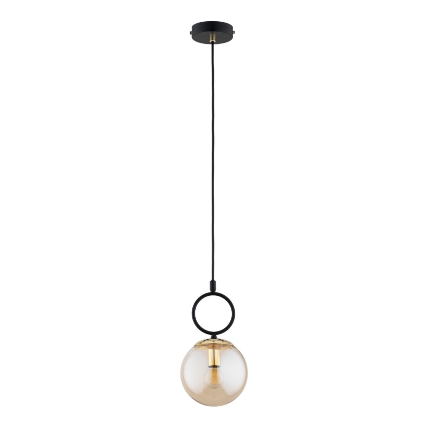 Luster na lanku LISTER 1xE14/10W/230V čierna/dymová béžová