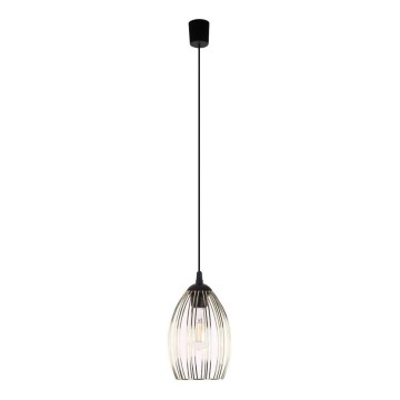 Luster na lanku LIZA 1xE27/15W/230V čierna/zlatá