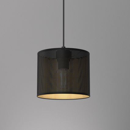 Luster na lanku LOFT SHADE 1xE27/60W/230V pr. 18 cm čierna/zlatá