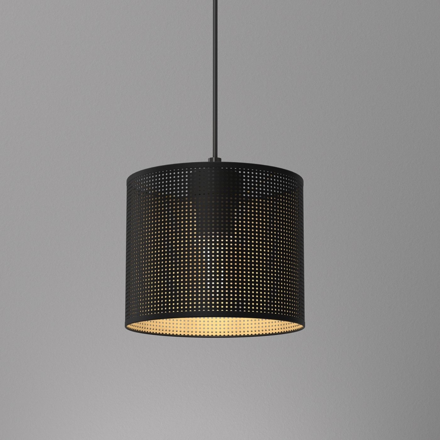 Luster na lanku LOFT SHADE 1xE27/60W/230V pr. 18 cm čierna/zlatá