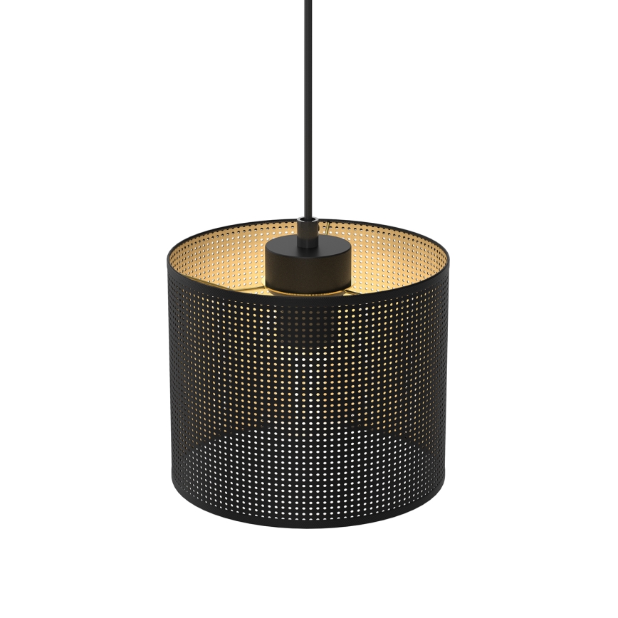 Luster na lanku LOFT SHADE 1xE27/60W/230V pr. 18 cm čierna/zlatá