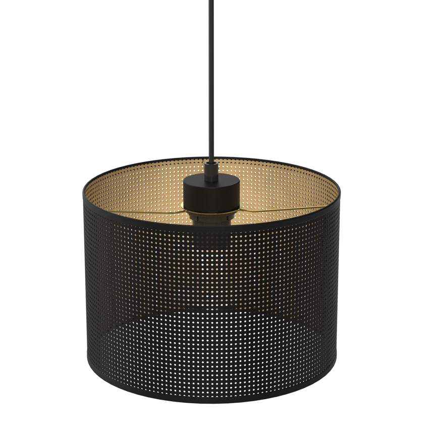 Luster na lanku LOFT SHADE 1xE27/60W/230V pr. 25 cm čierna/zlatá