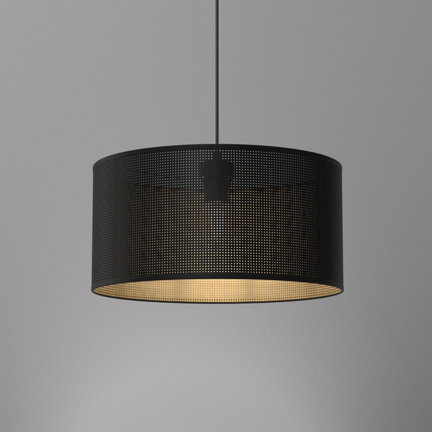 Luster na lanku LOFT SHADE 1xE27/60W/230V pr. 40 cm čierna/zlatá