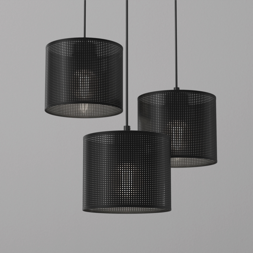 Luster na lanku LOFT SHADE 3xE27/60W/230V čierna