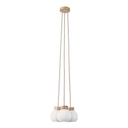 Luster na lanku LOOMIS 3xE27/15W/230V 130 cm béžová/dub