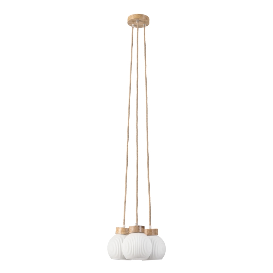 Luster na lanku LOOMIS 3xE27/15W/230V 130 cm béžová/dub