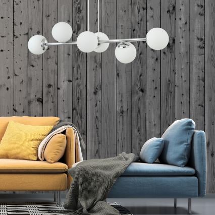 Luster na lanku MADDIE 5xE14/5W/230V lesklý chróm