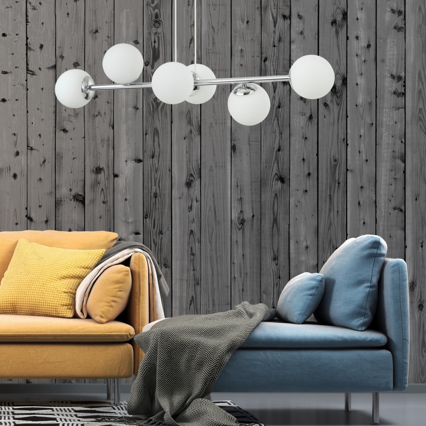 Luster na lanku MADDIE 5xE14/5W/230V lesklý chróm