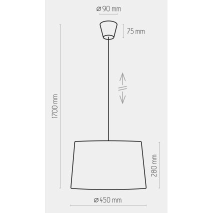 Luster na lanku MAJA 1xE27/25W/230V biela