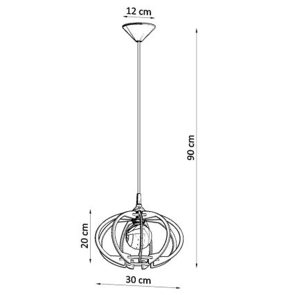 Luster na lanku MANDELINO 1xE27/60W/230V