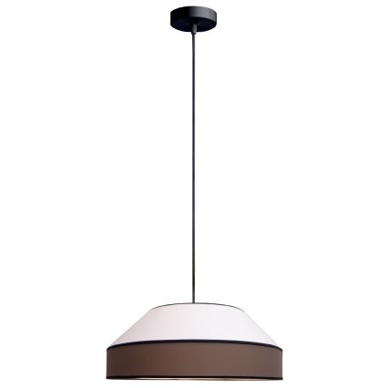 Luster na lanku MANISO 1xE27/60W/230V pr. 45 cm biela/hnedá