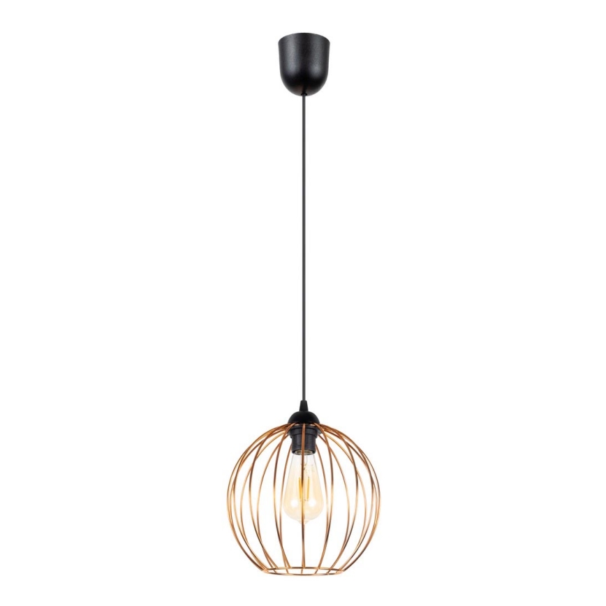 Luster na lanku MATT 1xE27/60W/230V čierna/medená