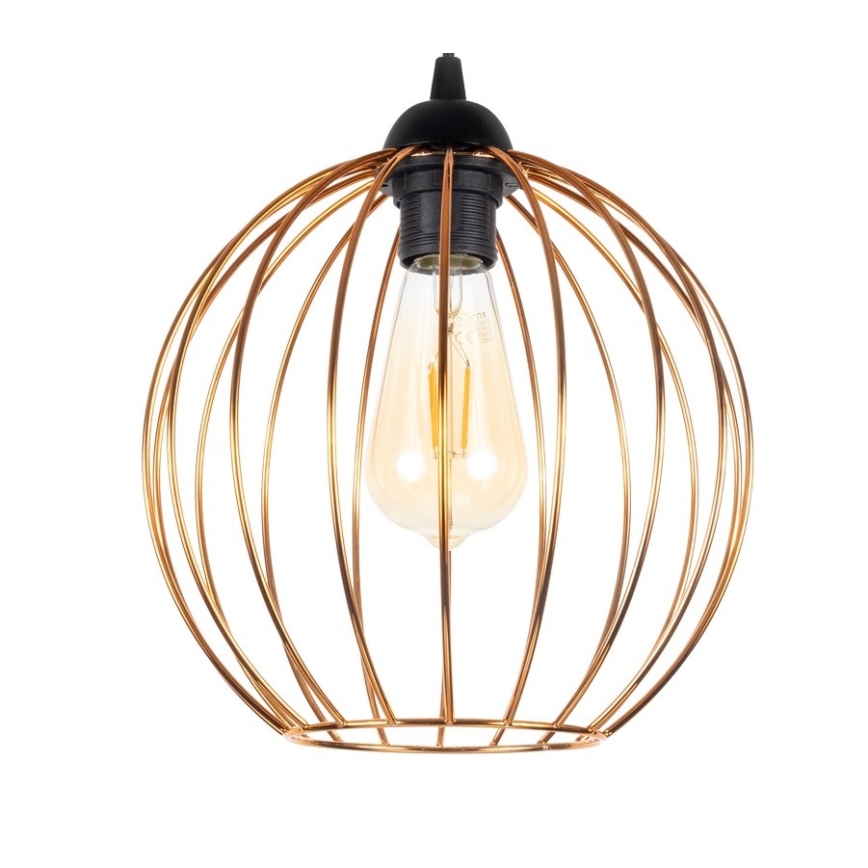 Luster na lanku MATT 1xE27/60W/230V čierna/medená