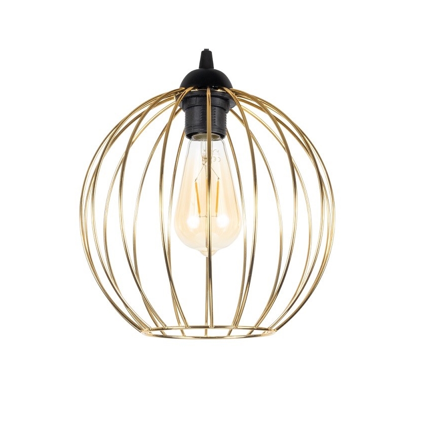 Luster na lanku MATT 1xE27/60W/230V čierna/zlatá