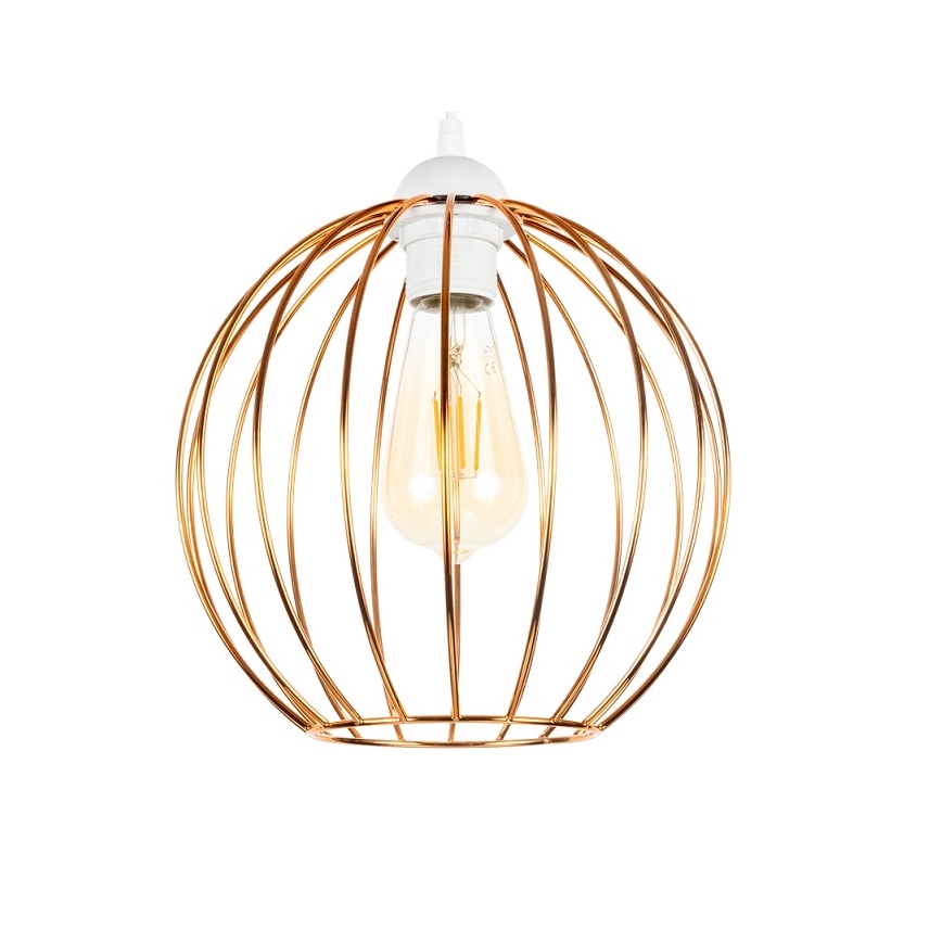Luster na lanku MATT 2xE27/60W/230V biela/medená