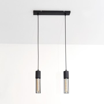 Luster na lanku MELODY 2xE27/15W/230V čierna