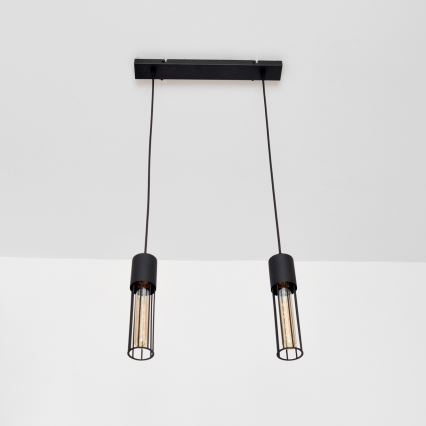Luster na lanku MELODY 2xE27/15W/230V čierna