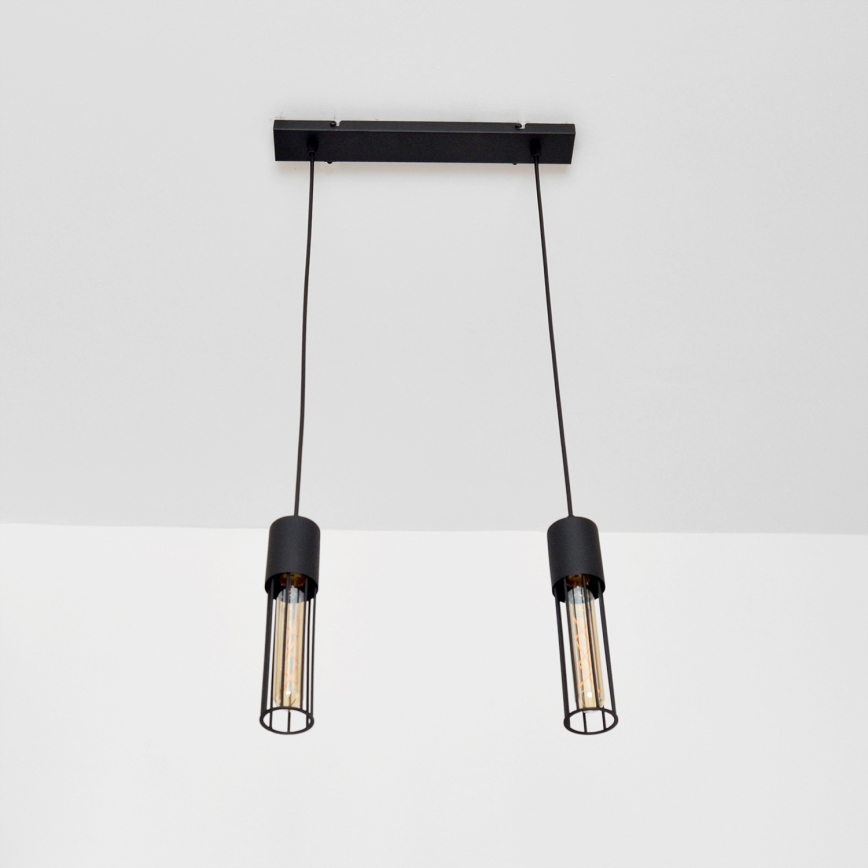 Luster na lanku MELODY 2xE27/15W/230V čierna