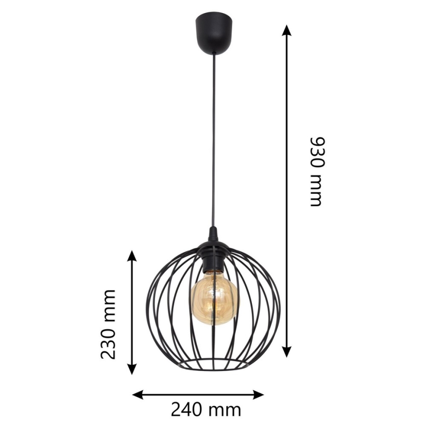 Luster na lanku MERCURE 1xE27/15W/230V