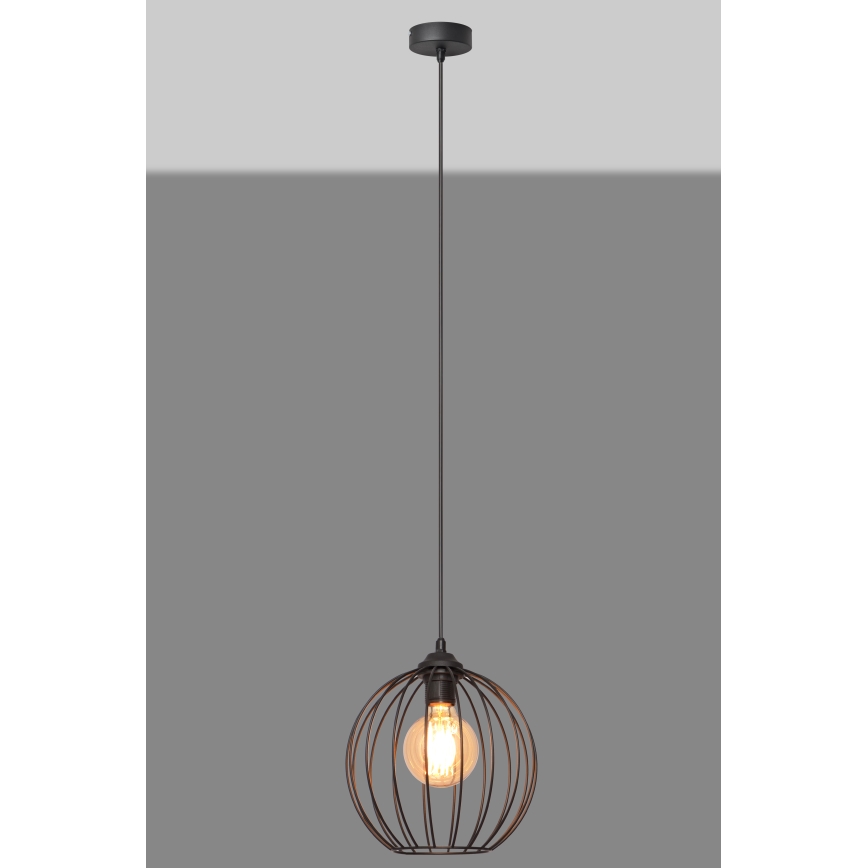 Luster na lanku MERCURE 1xE27/15W/230V pr. 24 cm čierna