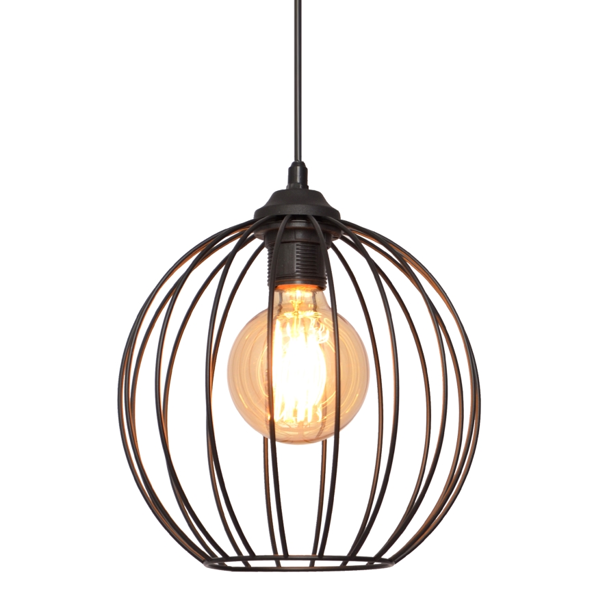 Luster na lanku MERCURE 1xE27/15W/230V pr. 24 cm čierna
