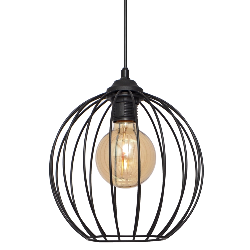 Luster na lanku MERCURE 1xE27/15W/230V pr. 24 cm čierna