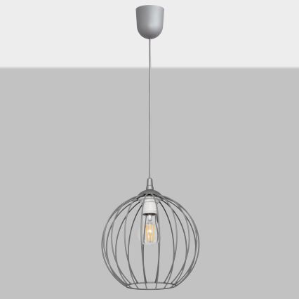 Luster na lanku MERCURE 1xE27/15W/230V šedá