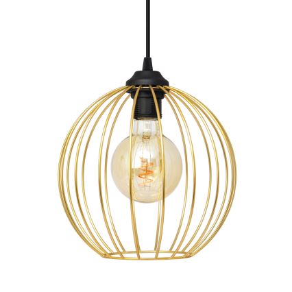 Luster na lanku MERCURE 1xE27/15W/230V zlatá/čierna