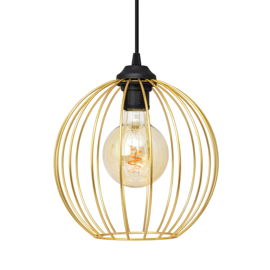 Luster na lanku MERCURE 1xE27/15W/230V zlatá/čierna