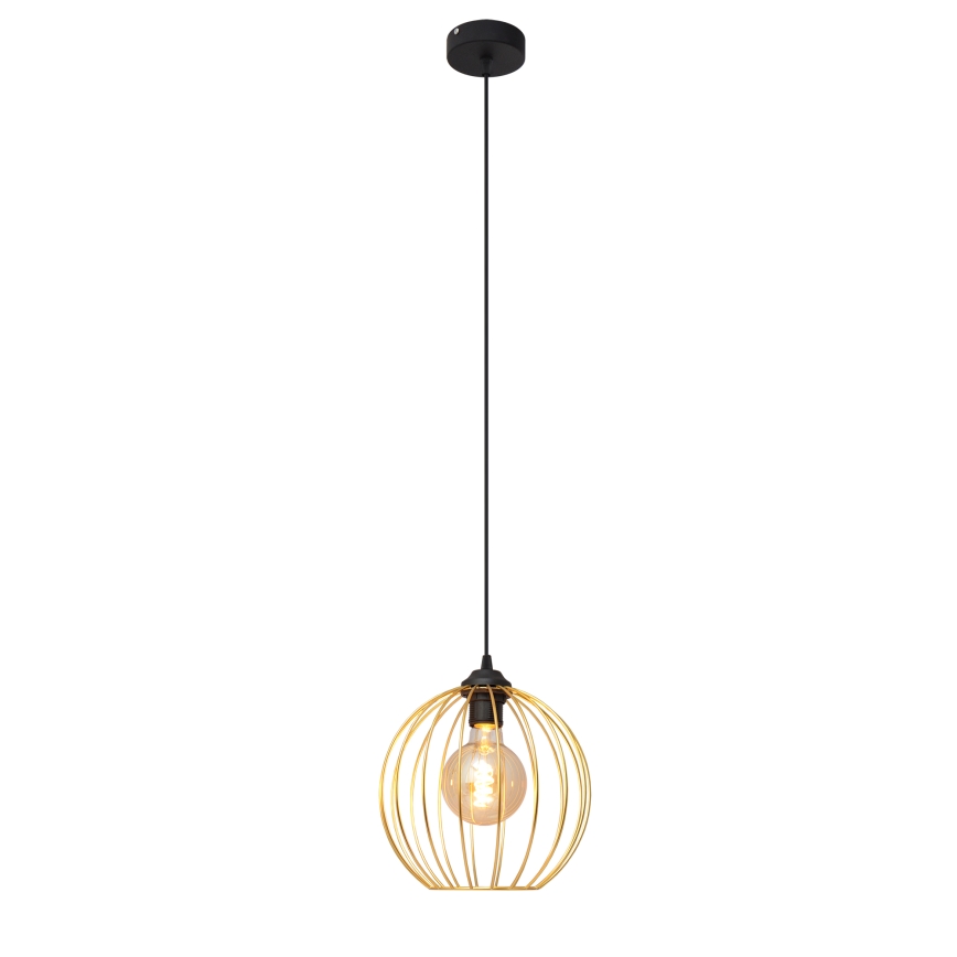 Luster na lanku MERCURE 1xE27/15W/230V zlatá/čierna
