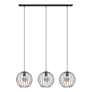 Luster na lanku MERCURE 3xE27/15W/230V čierna