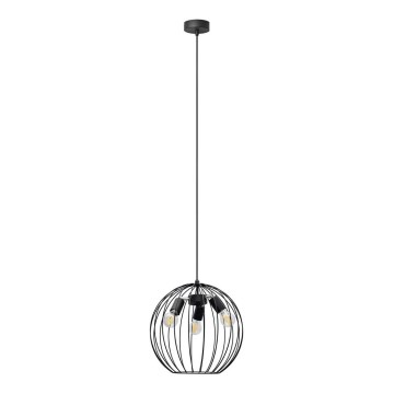 Luster na lanku MERCURE 3xE27/15W/230V pr. 40 cm čierna