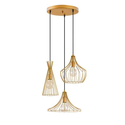 Luster na lanku MEZOPOTAMYA 3xE27/40W/230V zlatá